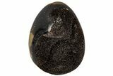 Septarian Dragon Egg Geode - Black Crystals #196282-1